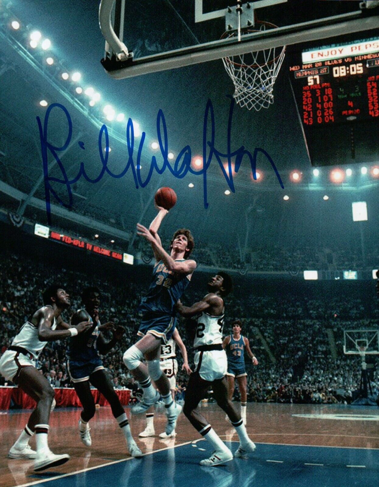 Bill Walton Signed Autographed 8X10 Photo Poster painting UCLA Bruins Lay-Up vs. Memphis w/COA