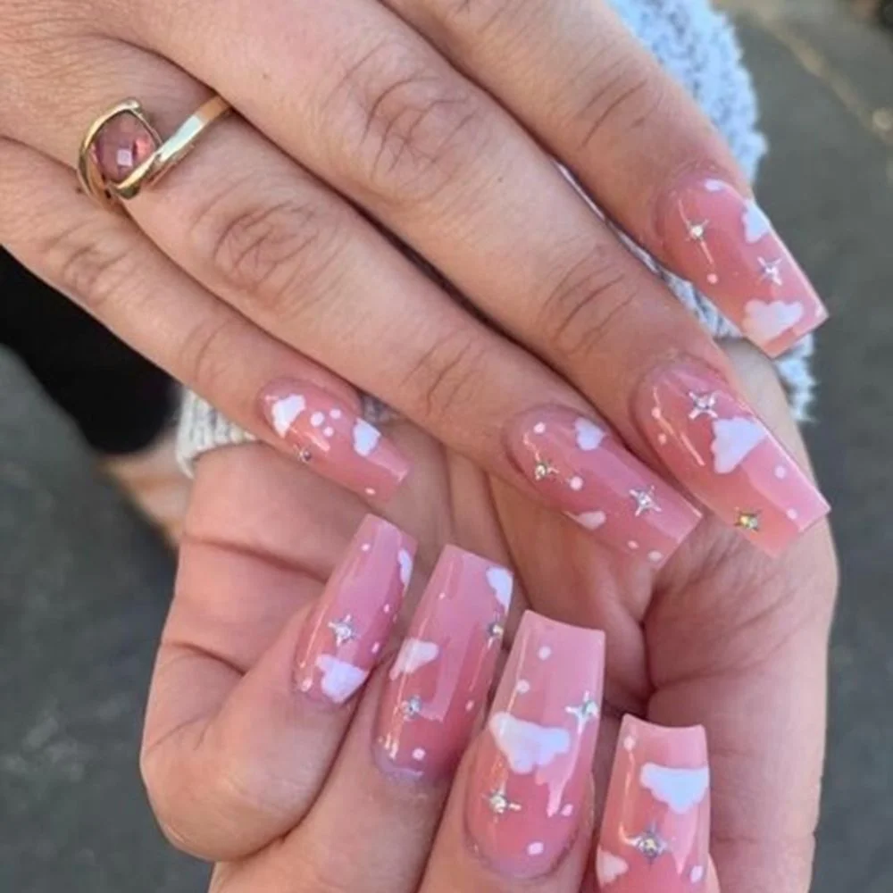 100Pcs Fake Nail Nails Extension Transparent Acrylic Nail Seamless Full/Half Cover Beauty Nail Decor French Nail Manicure Tools-Nail Inspo