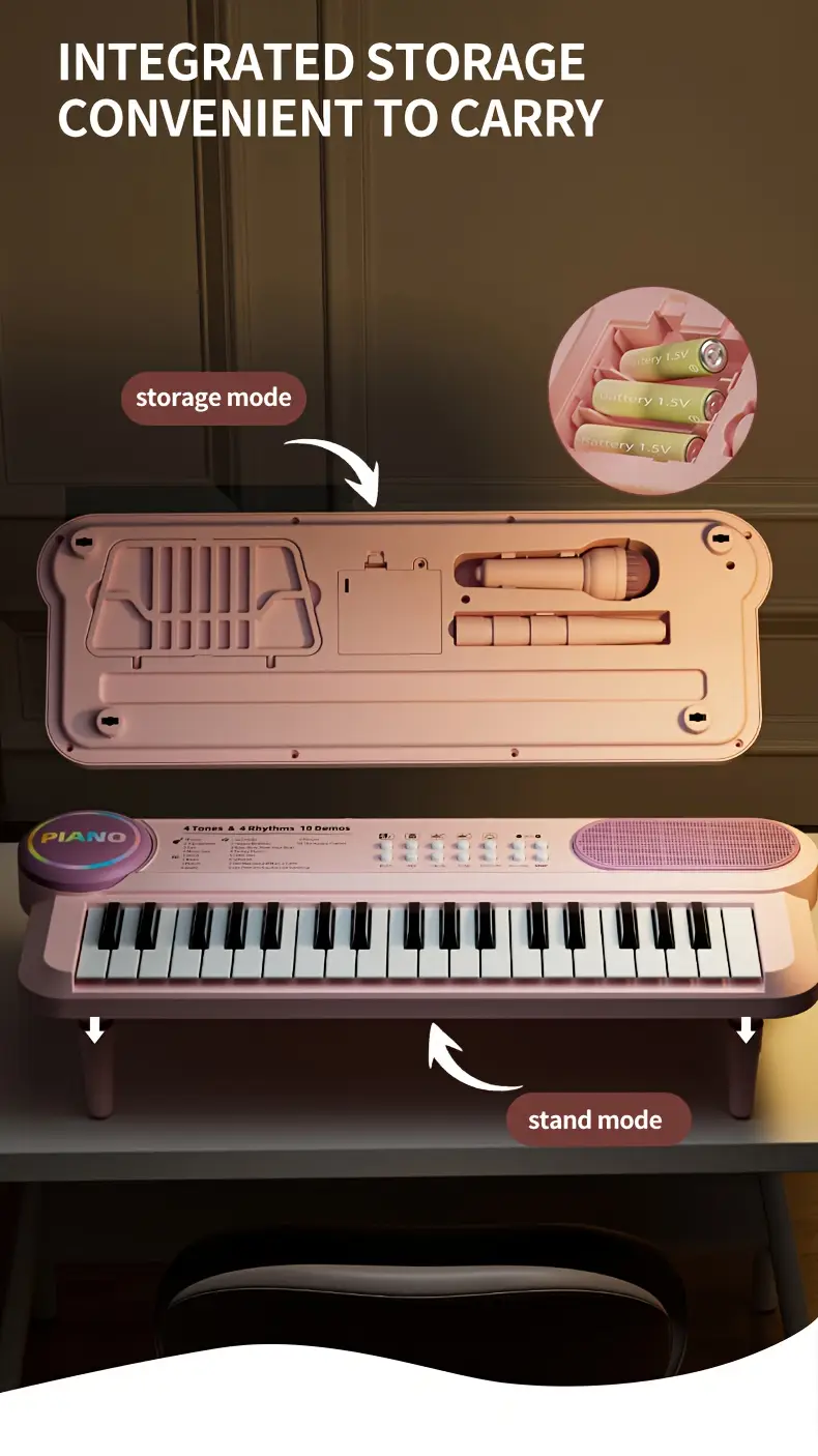 37 key toy for kids portable electronic organ with features vibrant usb powered 36v ideal for girls universal musical learning perfect gift for birthdays holidays piano for kids Product details 8