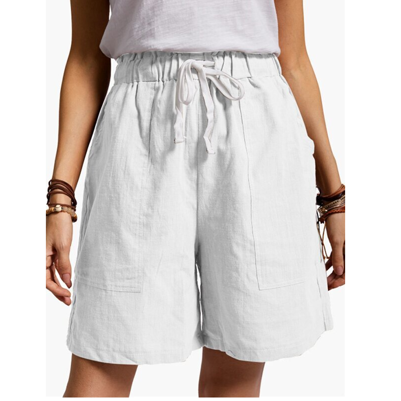 Casual solid color pocket shorts