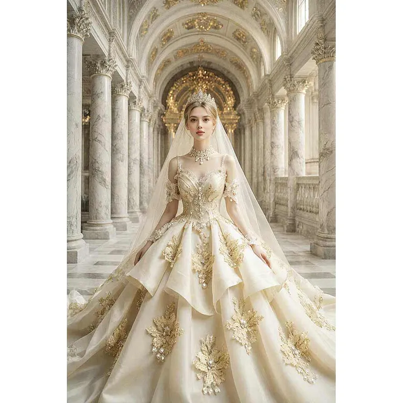 royal gold wedding dresses Custom Dress Portrait Collection | Personalized Bridal Art swatch:the-metallic-gabriella-dress-black-foil-031-26