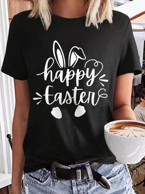 Women's Happy Easter Casual Cotton Tee