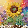 DIY Pearl Painting Sunflower for Home Decor with Frame(25x25cm)