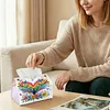 Rainbow Butterfly Tree Diamond Painting Tissue Box Cover DIY Desk Organizer