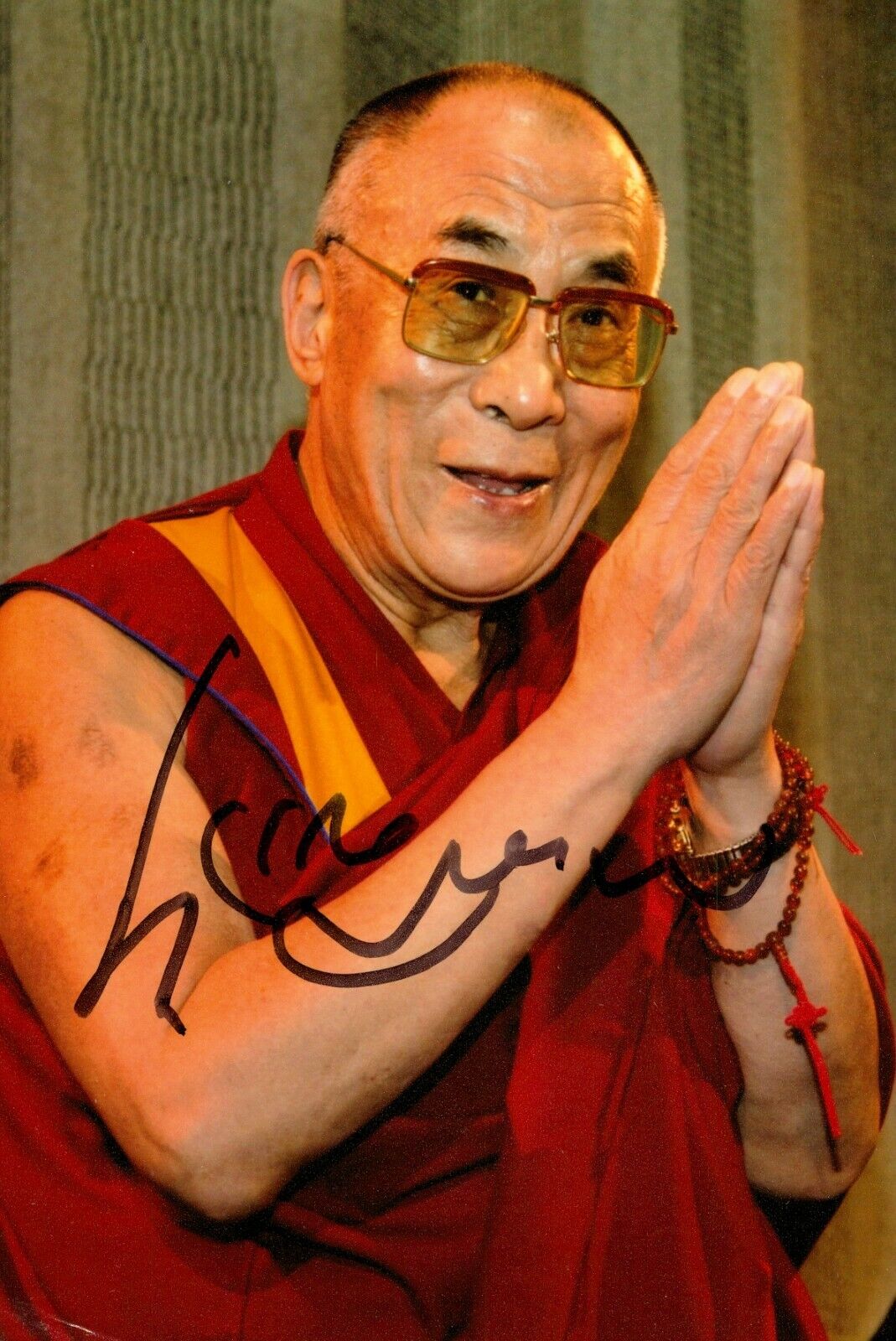 Tenzin Gyatso Signed 6x4 Photo Poster painting His Holiness The 14th Dalai Lama Autograph + COA