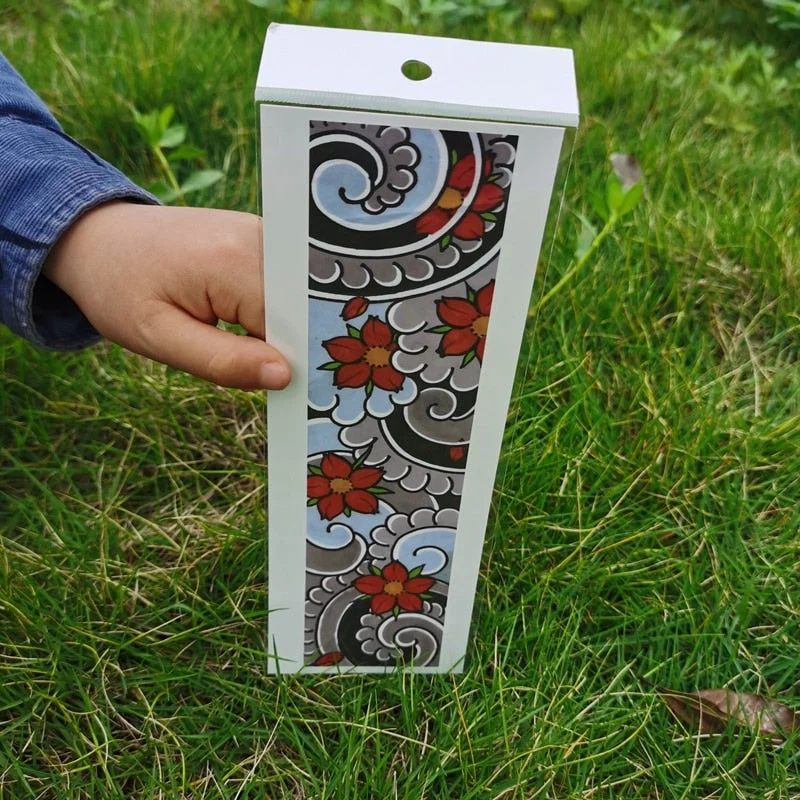 Waterproof Flower Arm Temporary Tattoo Sticker Chinese Wind Arm Ring Wave Art Dec Fake Tattoo Men Women Foot Ring Tattoo Sticker