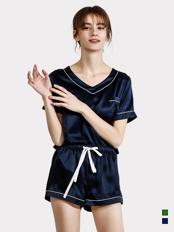19 Momme Sport Comfy Short Silk Pajamas-Real Silk Life
