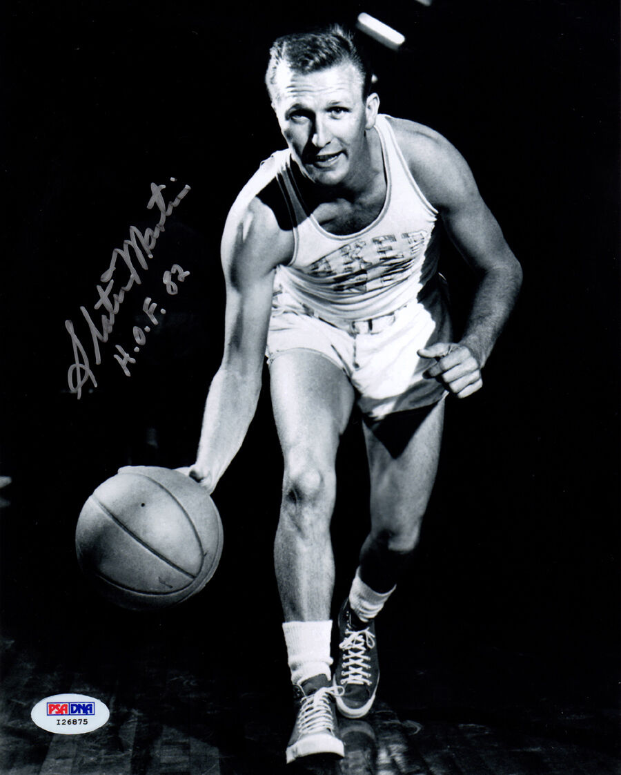 Slater Martin SIGNED 8x10 Photo Poster painting + HOF 82 Minneapolis Lakers PSA/DNA AUTOGRAPHED