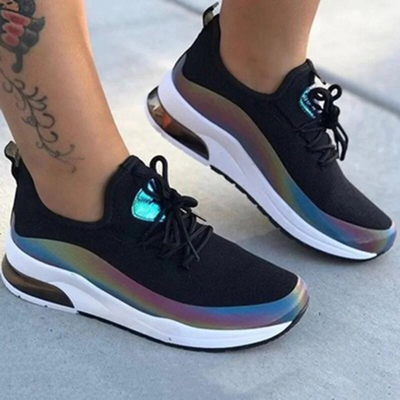 Women's Sneakers Laser Color Fashion Spring Ladies Flat Shoes Casual Women Vulcanized Ladies 2021 Summer Breathable Female Shoes