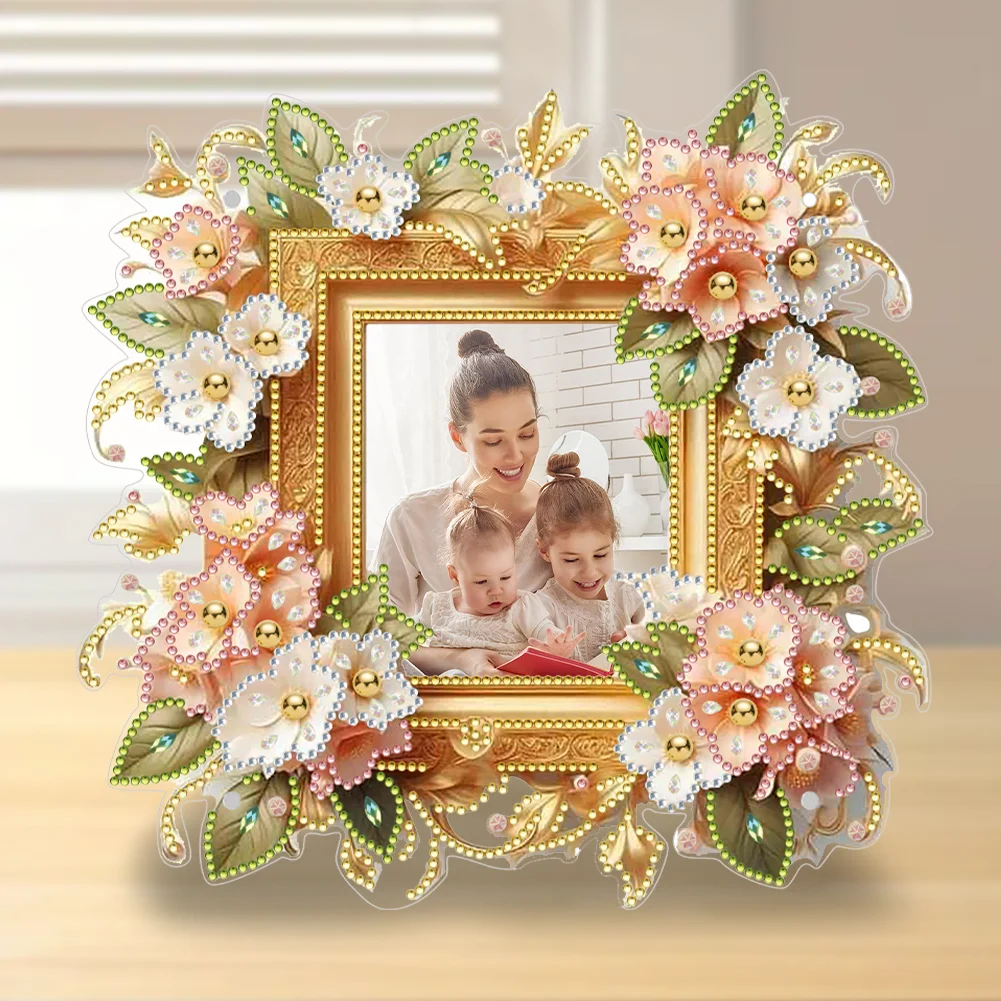 DIY Floral Special Shape Diamond Painting Photo Frame Kits Bedroom Table Decor