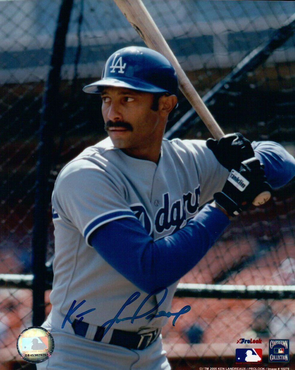 Ken Landreaux Signed Autographed 8X10 Photo Poster painting Dodgers Batting Cage Low Sig w/COA