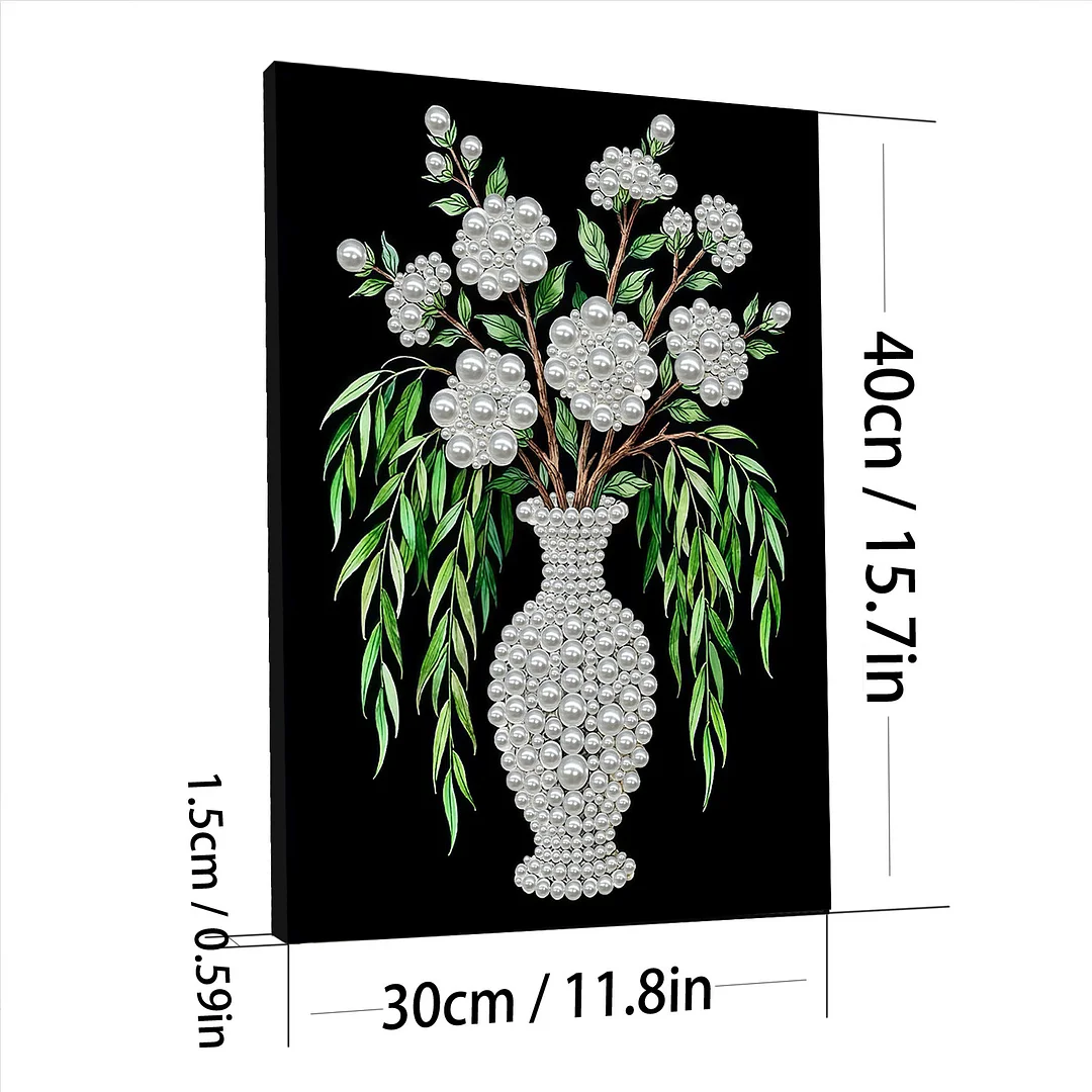 Vase - DIY Pearl Diamond Art Kit With Frame 30*40cm