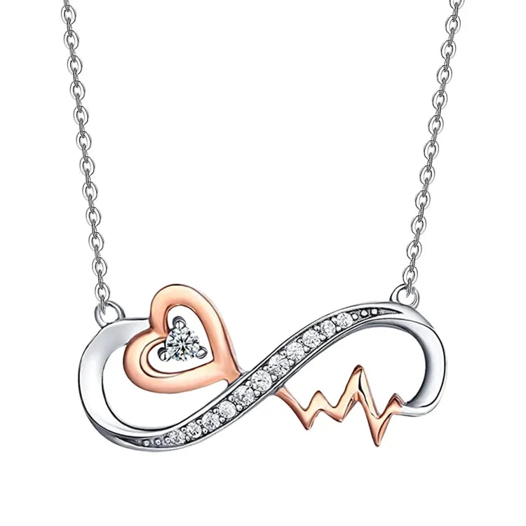 For Friend - S925 You are My Person Forever Love Infinity Heartbeat Necklace