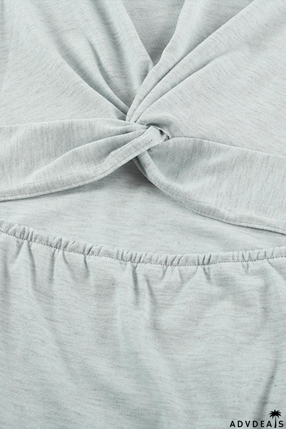 Burgundy Crew Neck Sleeveless Twist Hollow-out Bodycon Mini Dress