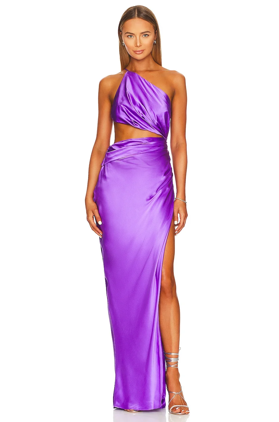 Miabel Gorgeous Purple One Shoulder Slit  Prom Dress Long