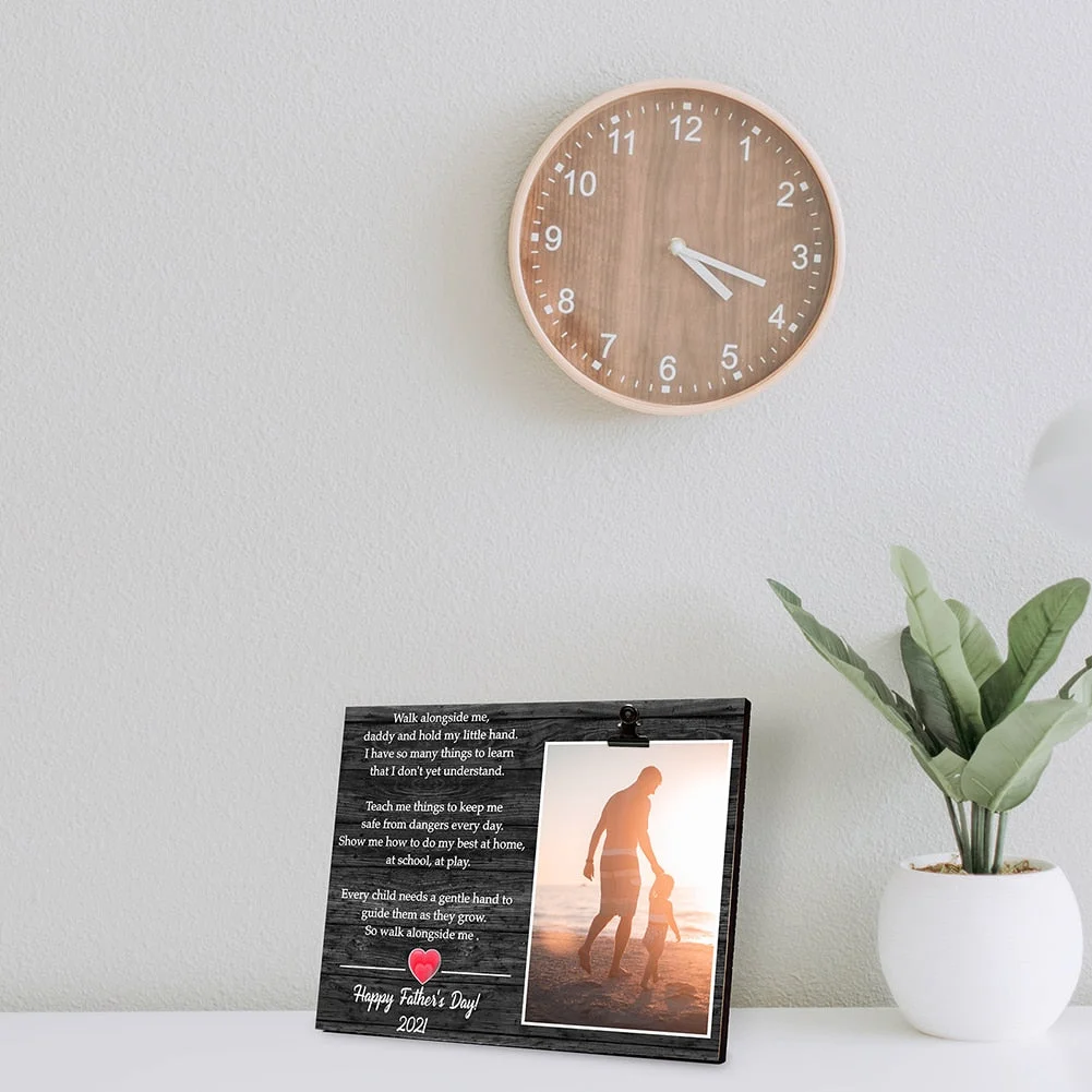 Wood Picture Frame DIY Personalized Photo Frame For Father's Day Gift From Daughter Son Unique Gift Wall Frames With Holder