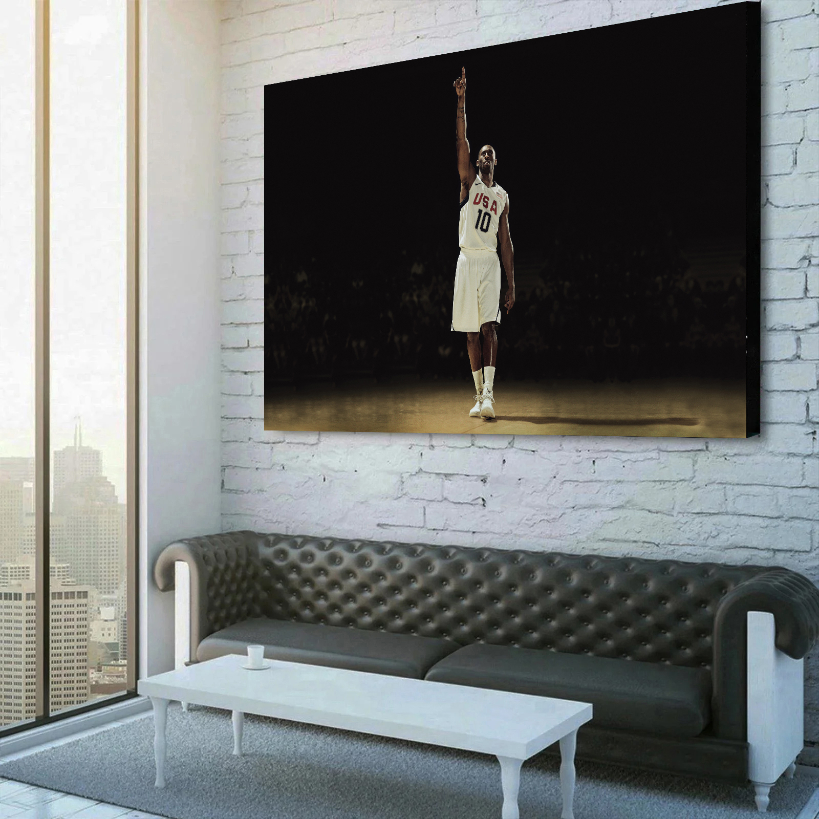 USA Basketball Men's Team No.10 Kobe Bryant Canvas Wall Art 