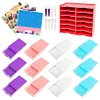 (US Local)12 Grids Diamond Painting Organization Set with Point Drill Trays (Red 1)