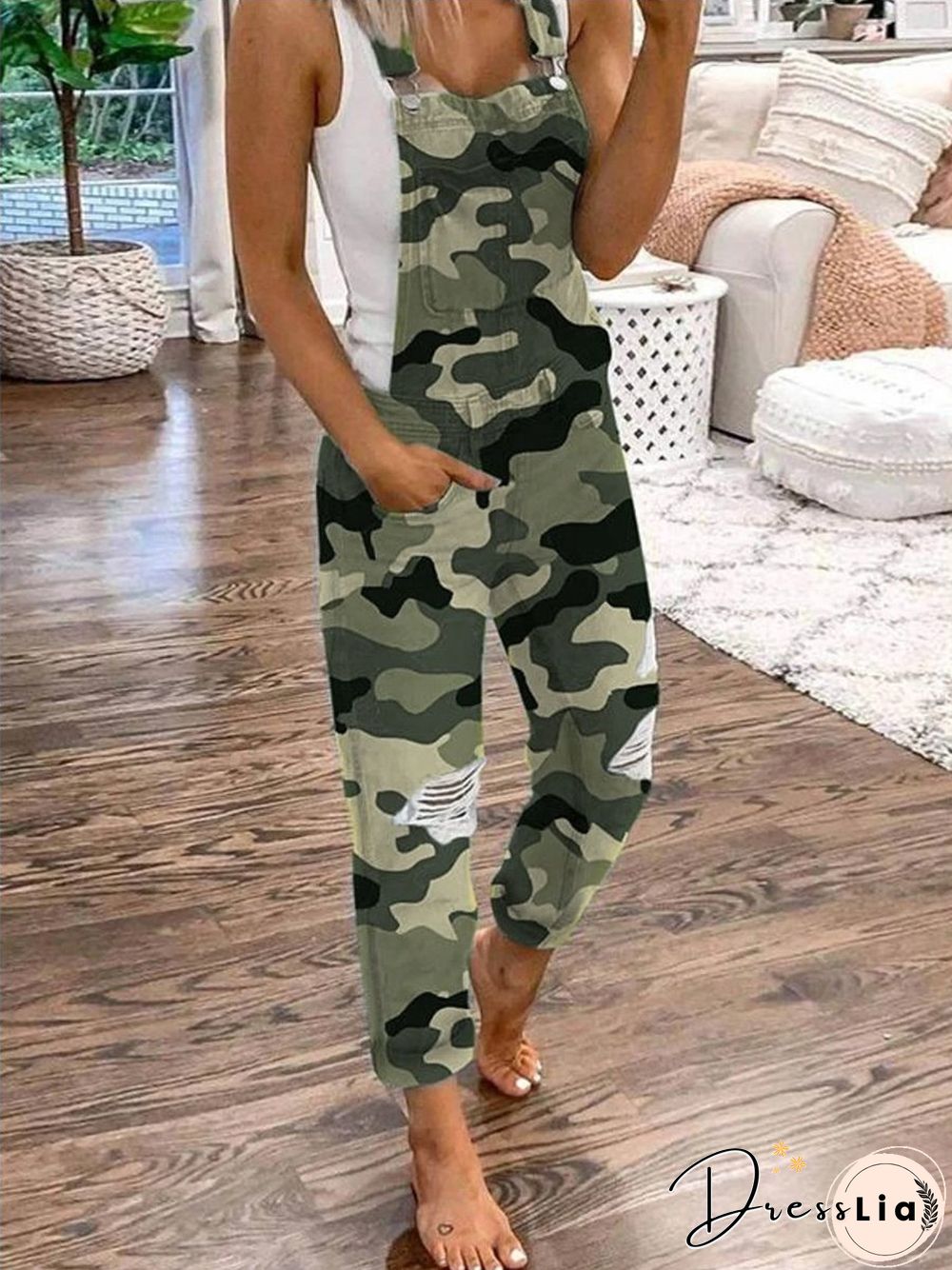 Blue jeans casual one piece pants P10258