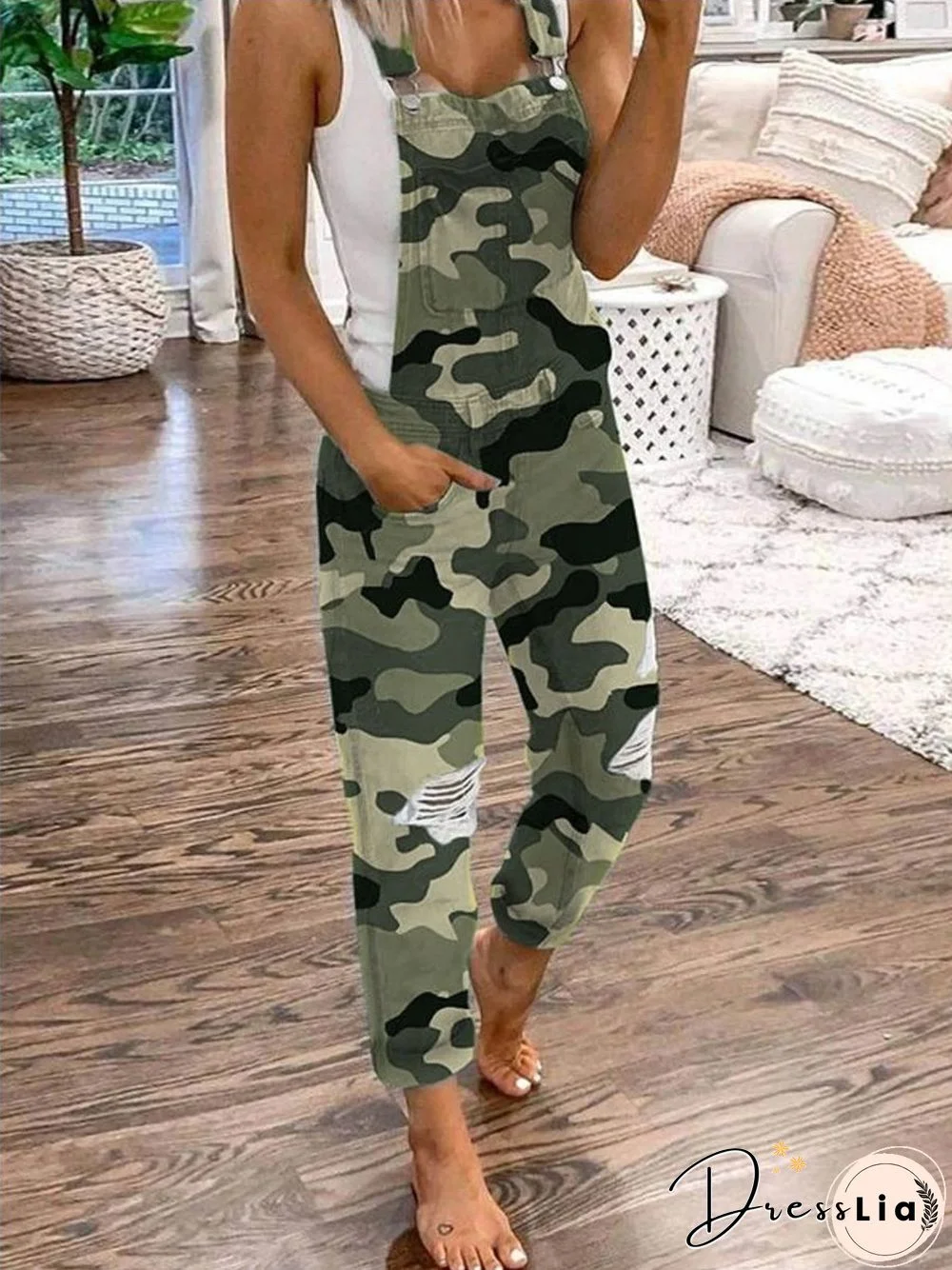 Blue jeans casual one piece pants P10258