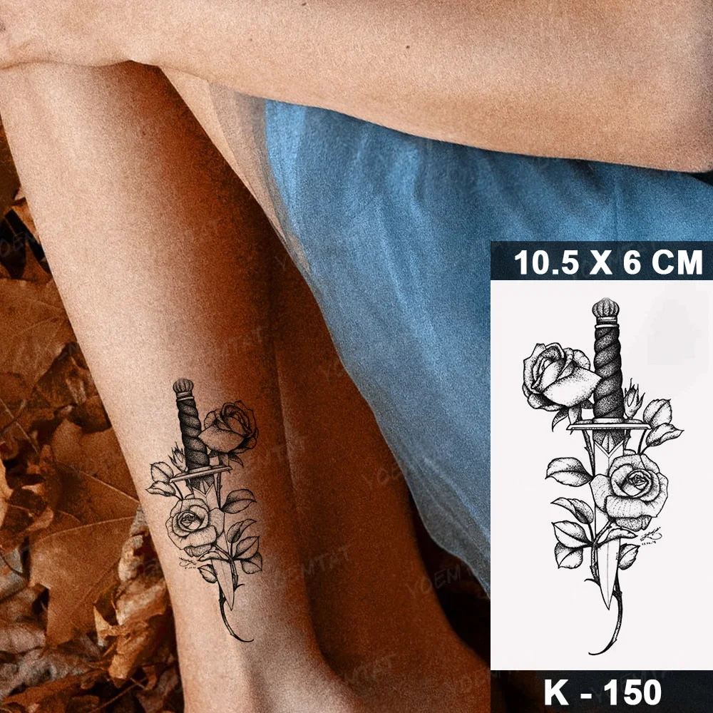 Waterproof Temporary Tattoo Sticker Moth Butterfly Wolf Snake Deer Panda Animal Flash Tatto Women Men Kids Body Art Fake Tattoos
