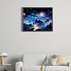 (50*40cm)Starry Night Mountain River - Round Partial AB Drill Diamond Painting