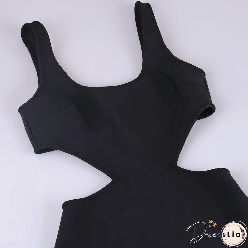 Strappy Sleeveless Hollow Out Mini Bandage Dress PF091903