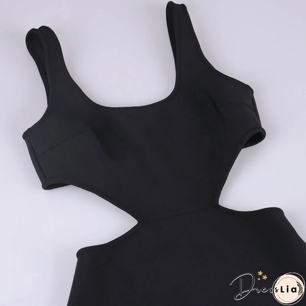 Strappy Sleeveless Hollow Out Mini Bandage Dress PF091903