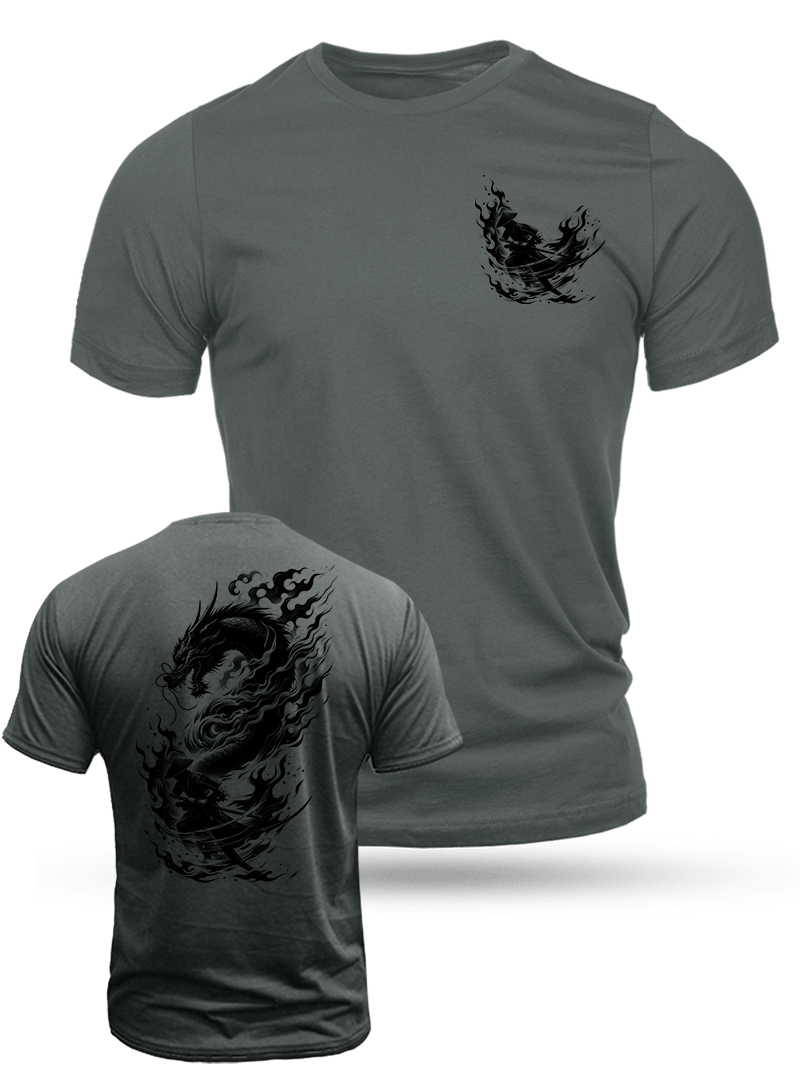 Roaring Dragon Print T-shirt