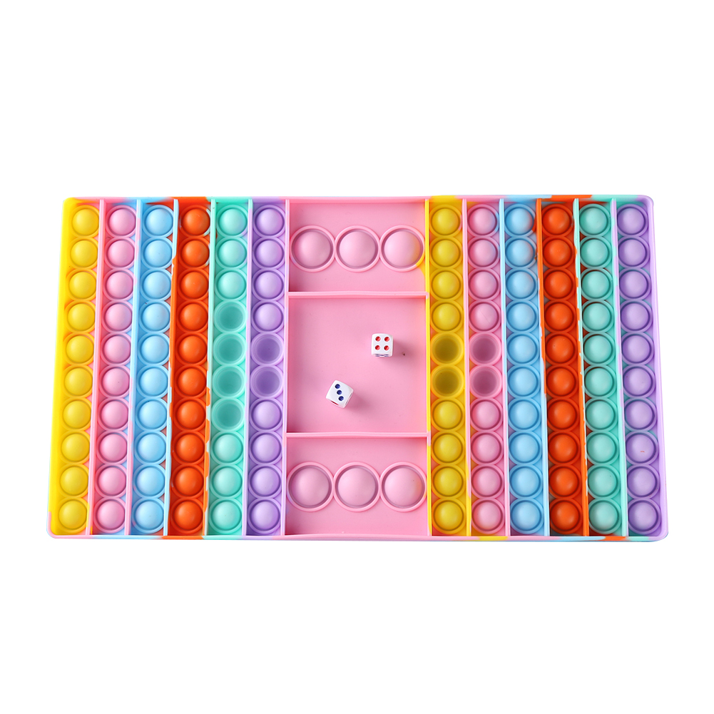 

Silicone Rainbow Chessboard Push Bubble Board Autism Toy Kids Sensory Toy, 501 Original