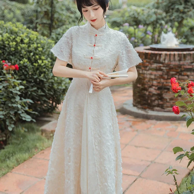 Women cottagecore Dress Square Collar Dress French Retro Female Dress