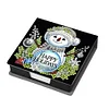 Diamond Painting Snowman Leather Notecard Box Gem Art Sticky Note Holder