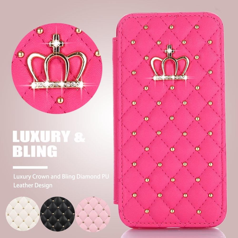Shockproof Female Luxury Crown Wallet Case For iPhone 12 Cover Leather