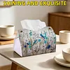 Jungle Birds DIY PU Diamond Painting Tissue Box Kit Desktop Tissue Holder with Rhinestone Diamond Desk Decorative Tissue Box for Adults Desktop Storage Organizer