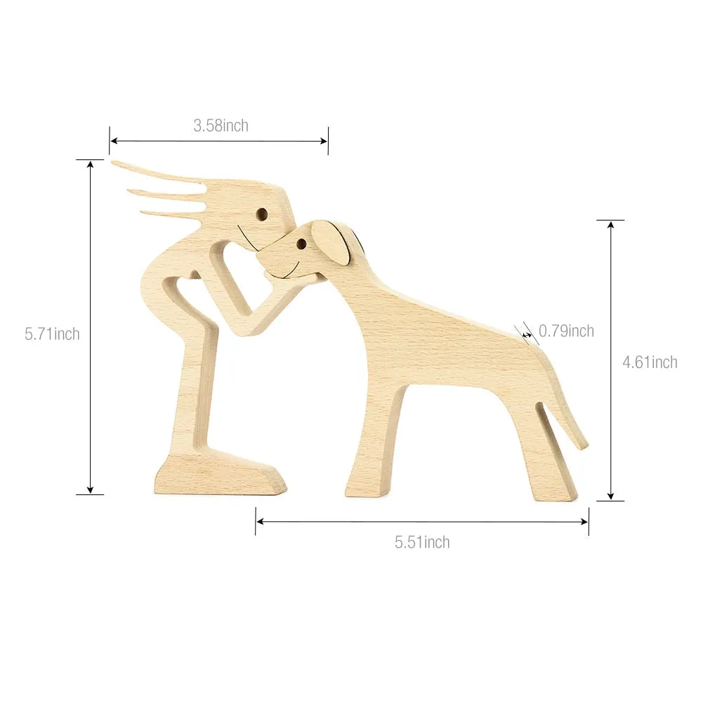 Adornos de madera Wooden Dog Craft Figurine Home Office Table Ornament Easter Decoration Love Dog Pet Lover Gifts oficina OEM 515-1