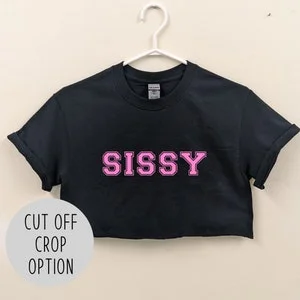 pornhint Pornhint Sissy Crop Top / Sissy Boy Cuckold Shirt / Femdom Fdom Msub Kink / Mistress and Sissy Slave T-Shirt / Chastity Femboy Femboi Crop Top Shirt