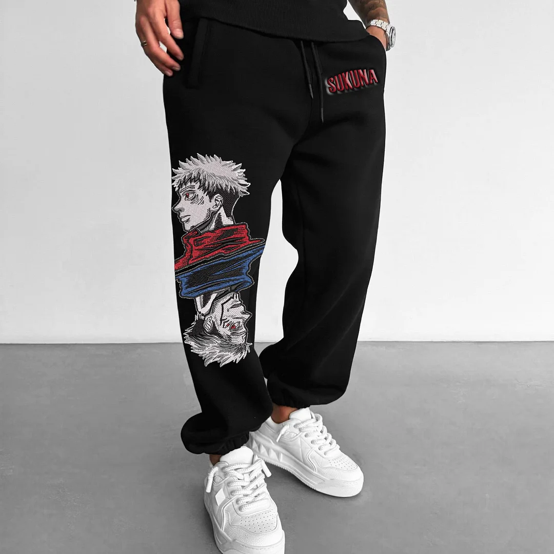 Unisex Anime Spell Print Embroidery Sweatpants Casual Pants / DarkAcademias /Darkacademias