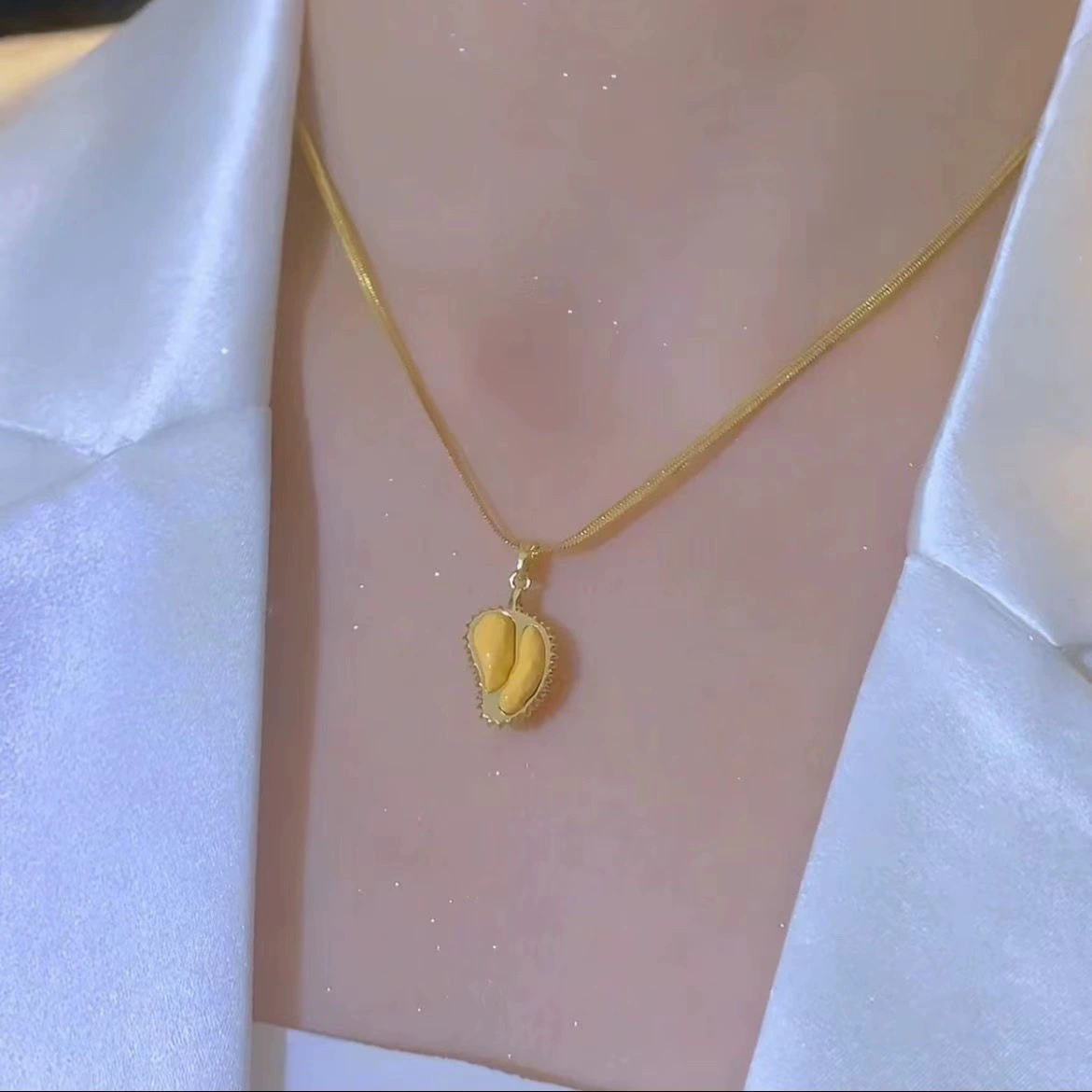 durian pendant gold plated necklace