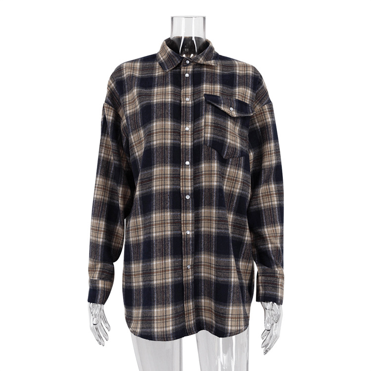 Ootddress Lapel Autumn 2025 Shirts Outwear Fashion Ladies Contrast Long Sleeve Patchwork Elegant Women Coat Cardigan Female Shirts