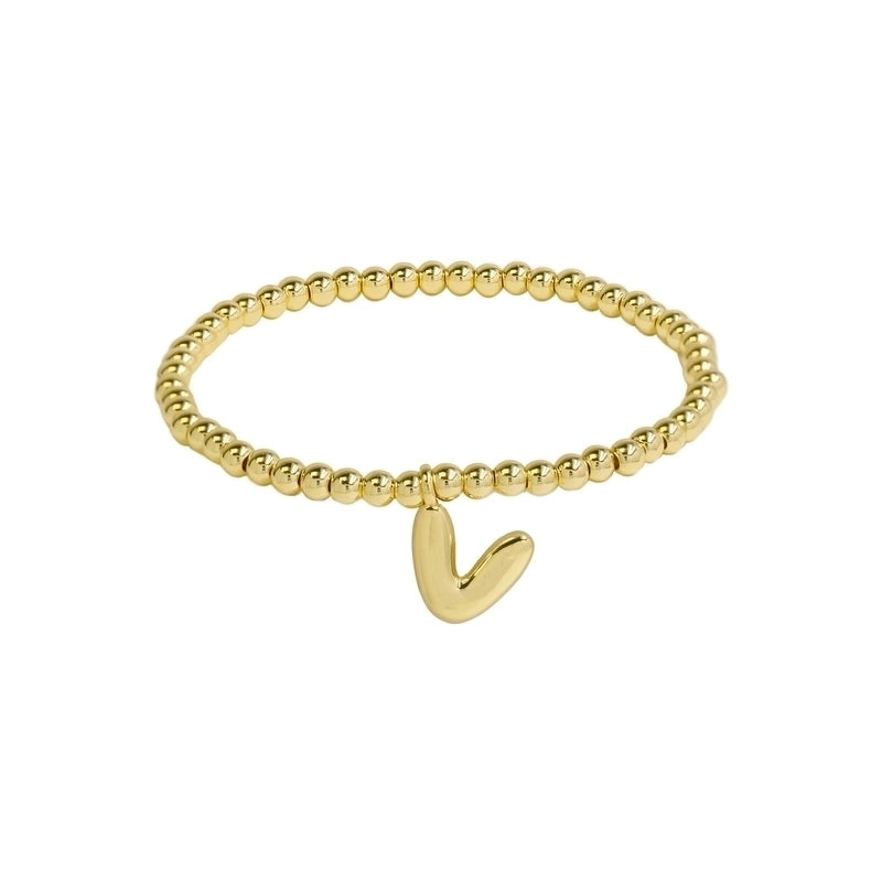 Hot Sale 18K Brass Glossy 26 English Letters Copper Bead Filament Adjustable Fashion Bracelet