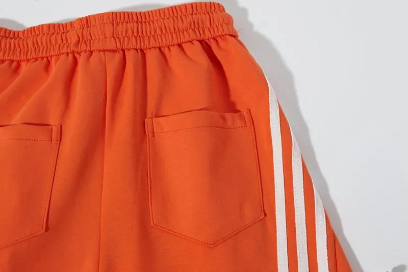 Flooo Loose Wide Leg Striped Track Pants Women's Casual Streetwear Joggers with Elastic Waistband & Side Pockets for Workout Clothes Flooo Loose Wide Leg Striped Track Pants Women's Casual Streetwear Joggers with Elastic Waistband & Side Pockets for Workout Clothes