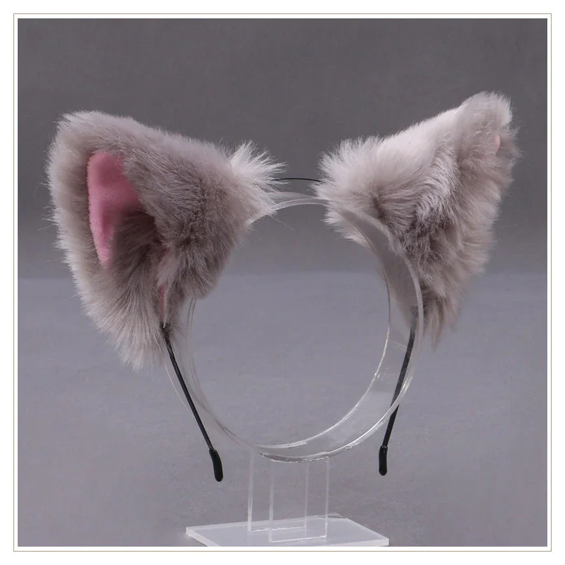 Billionm OJBK Fox Ear Headband Anime Cosplay Beast Ear Wolf Ears Girls Kawaii Handmade Plush Animals Hair Hoop Cute Cat Hair Accessories