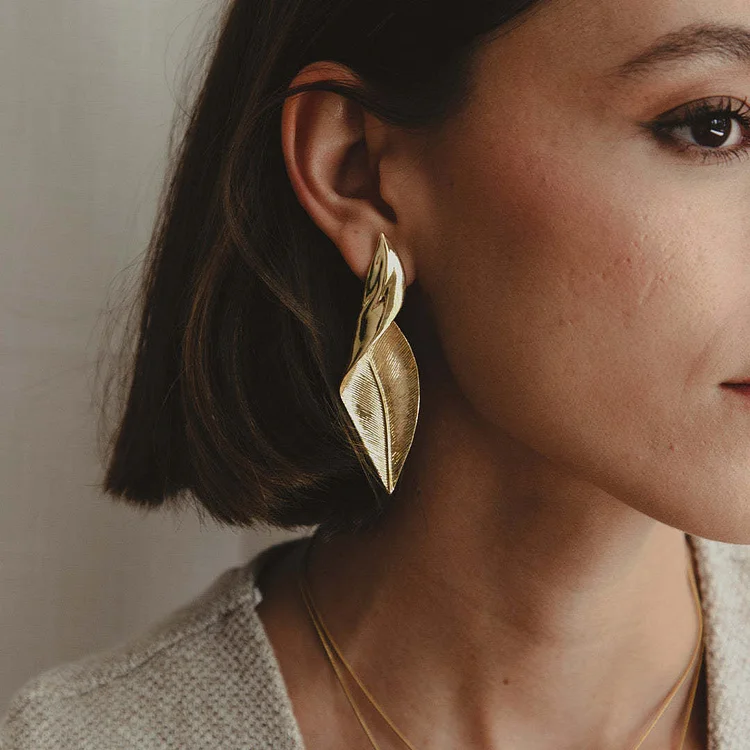 Curly Leaf Earrings