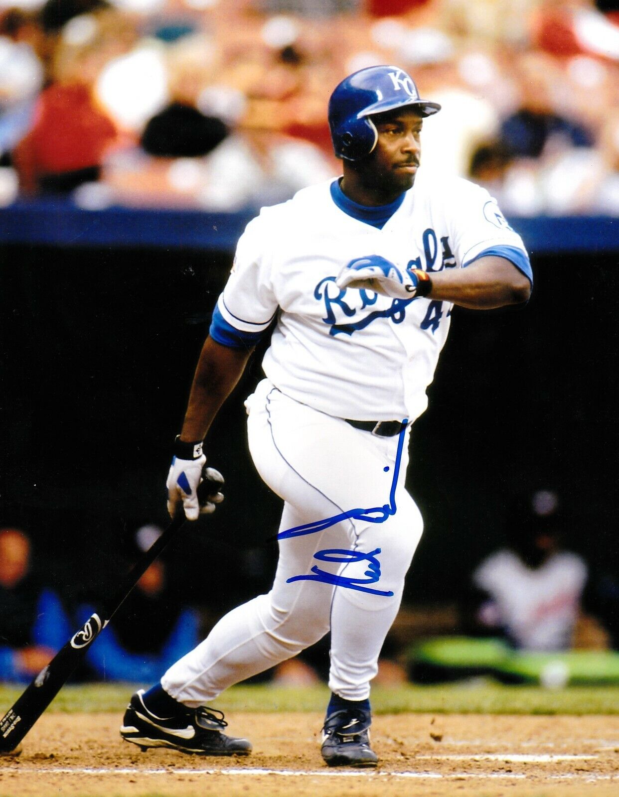 CHILI DAVIS KANSAS CITY ROYALS ACTION SIGNED 8x10