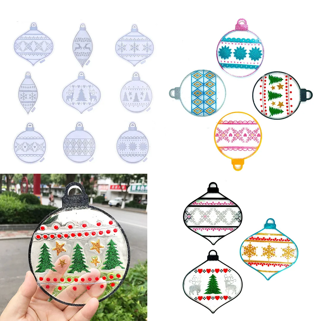 9 Pcs Christmas Hangtag Resin Molds