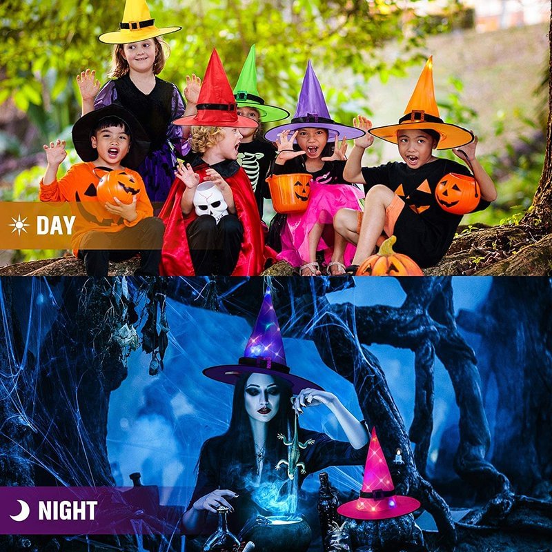 Halloween LED Glowing Witch Hat Costume Cosplay Props