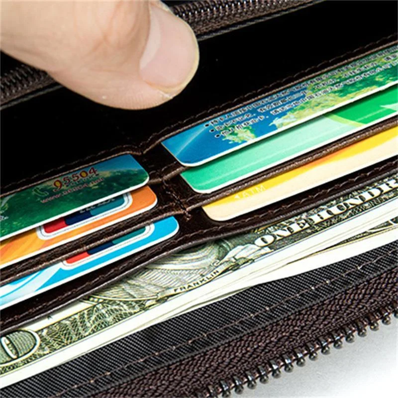 Trendy Leather Crocodile Embossed Design Business Casual Wallet