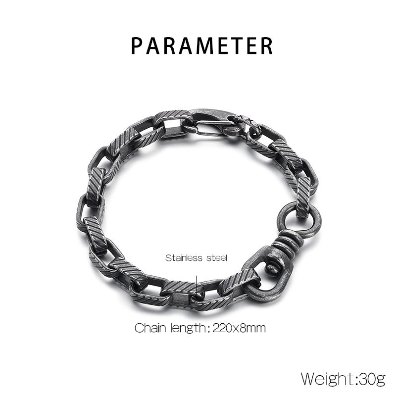 Minimalist Geometric 304 Stainless Steel Cuban Link Chain Curb Chain Bracelets In Bulk