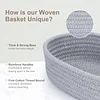 3er Set Aufbewahrungskorb, Baumwollseilkorb Geflochten, Nat&uuml;rlich und Sicher f&uuml;r Babys und Kinder, Geeignet f&uuml;r Schlaf- und Wohnzimmer/Schr&auml;nken/Regalen oder als Wickeltisch Organizer(Grau)