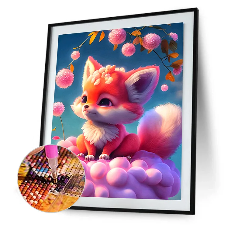 5d Diamond Painting Complete Kit Fantasy Flower Fox Full Square